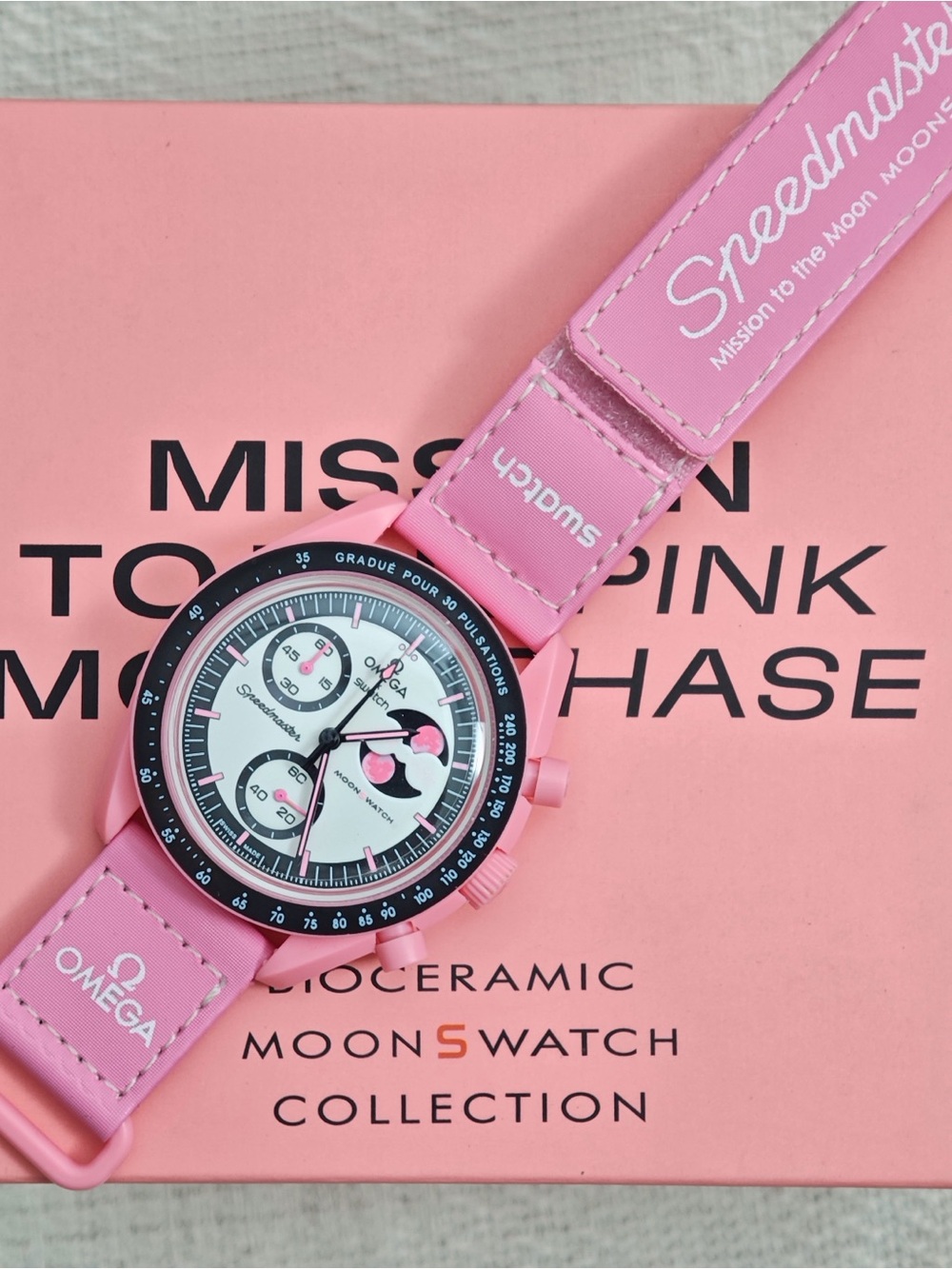 Swatch × Omega Moonphase – Pink Moon
